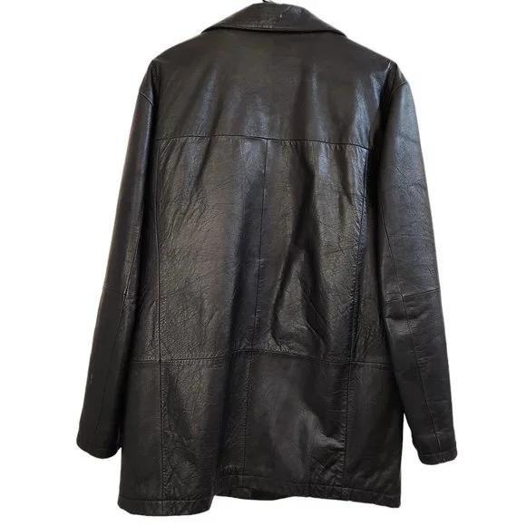 Wilsons Leather Mens Pelle Studio Thinsulate Black Jacket Removable Vest Large - Picture 2 of 15